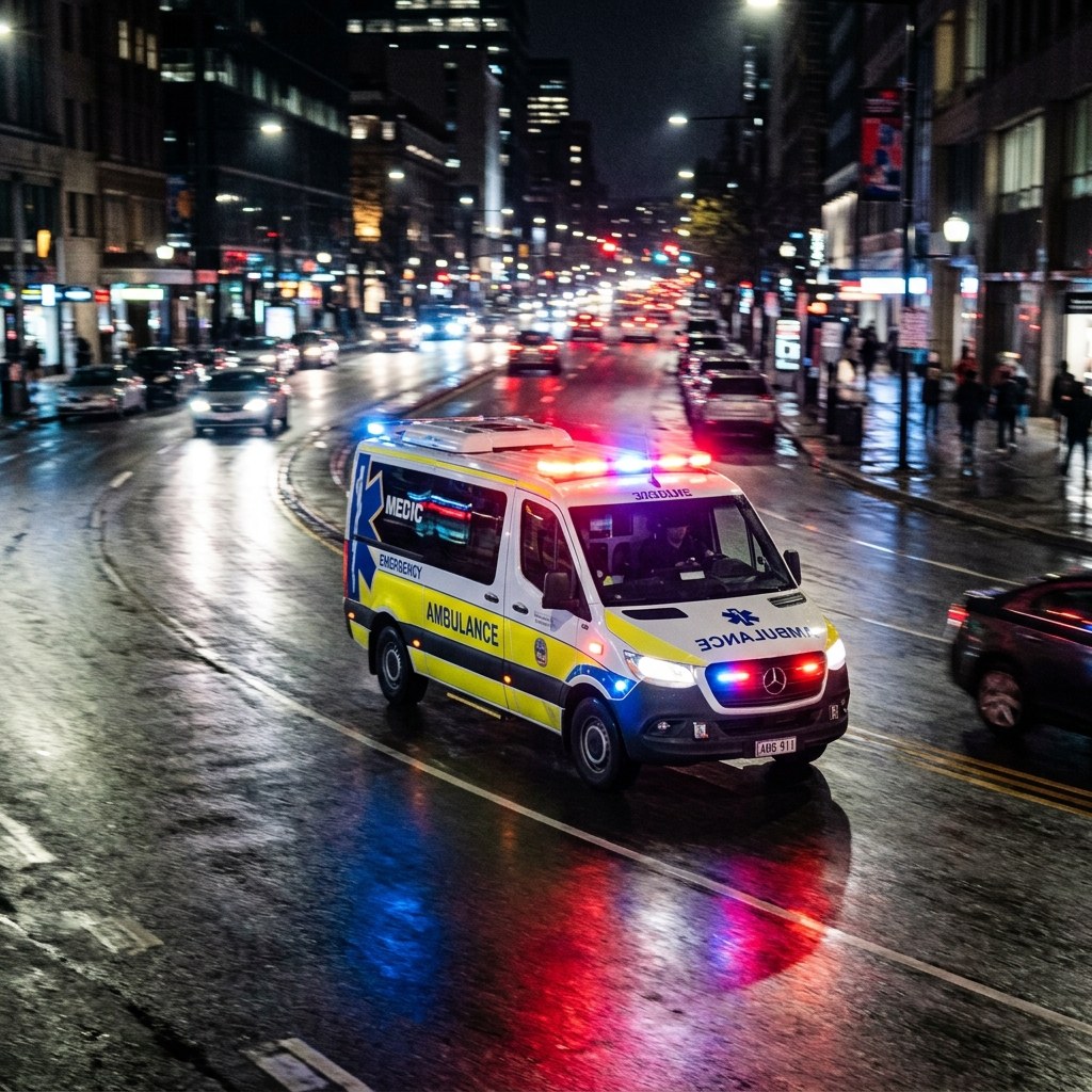 Ambulância Help em alta velocidade